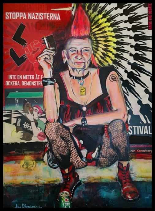 The oldest PUNK in Berlin - acrylic and collage